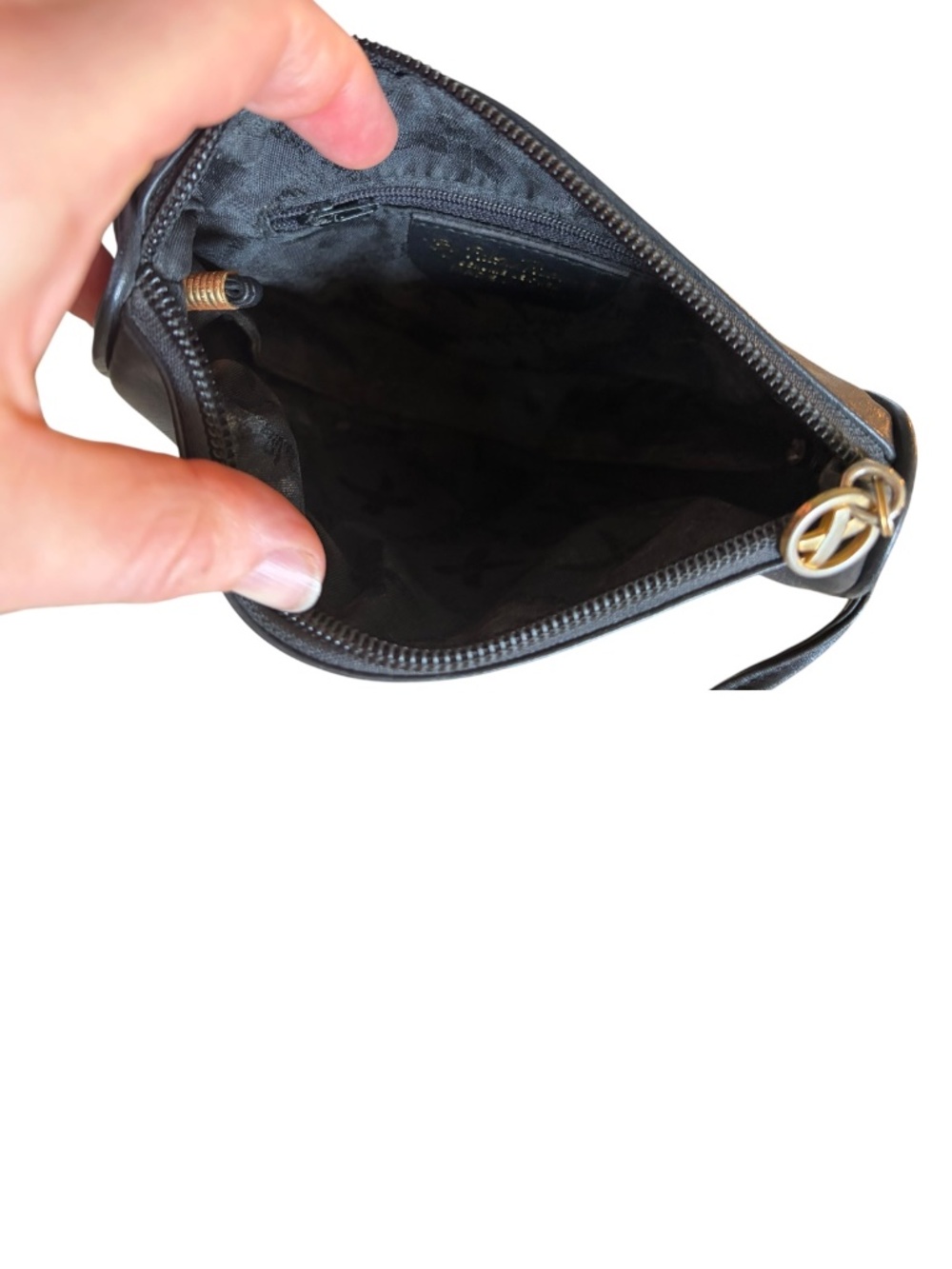 Paloma Picasso Vintage Black Leather Crossbody Bag Gold X Hardware - Picture 8 of 11